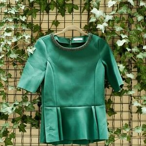 Hinge scuba / neoprene peplum top